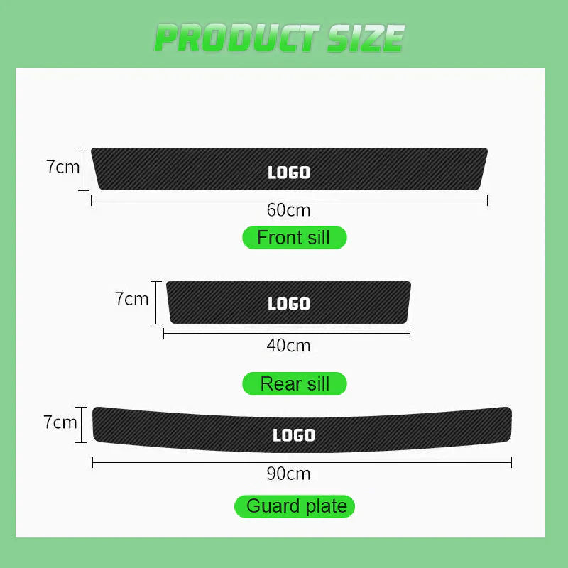 Illuminated door sill trims for cars(4 pieces)