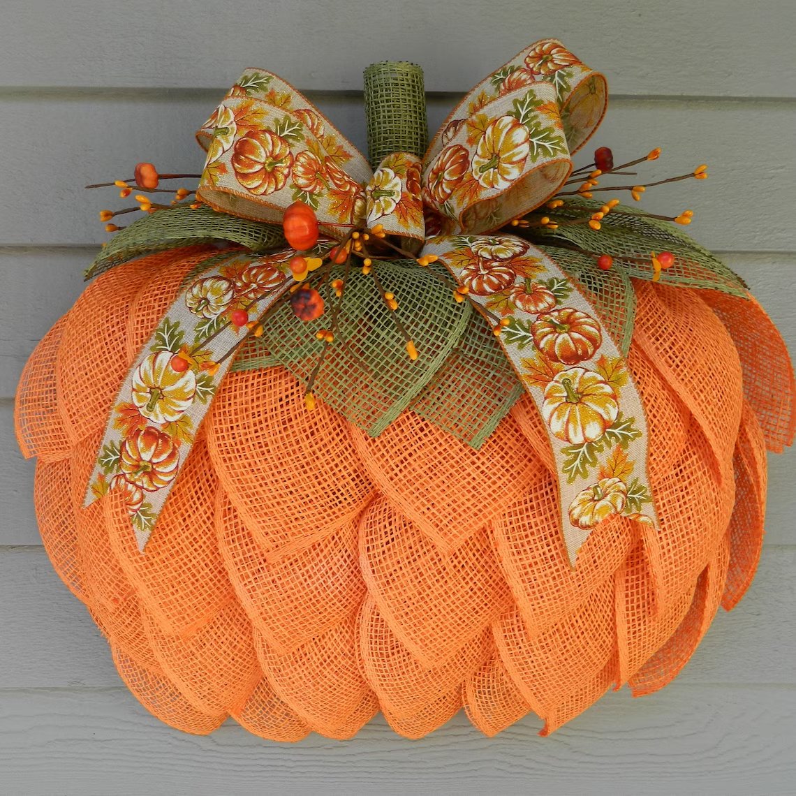 🔥 🍁Handmade Fall Pumpkin Wreath🎃