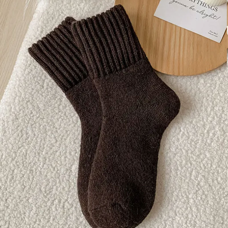 🧦 5 Pairs Women's Wool Socks - Warm Mid Socks