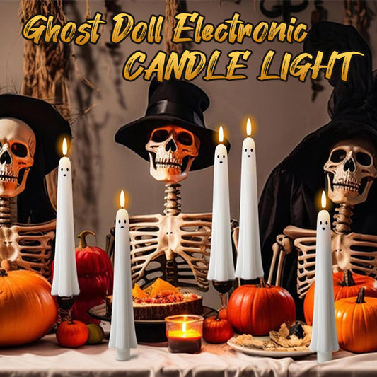 🎃👻 Remote-controlled ghost candle with 3D flaming wick 👻🎃