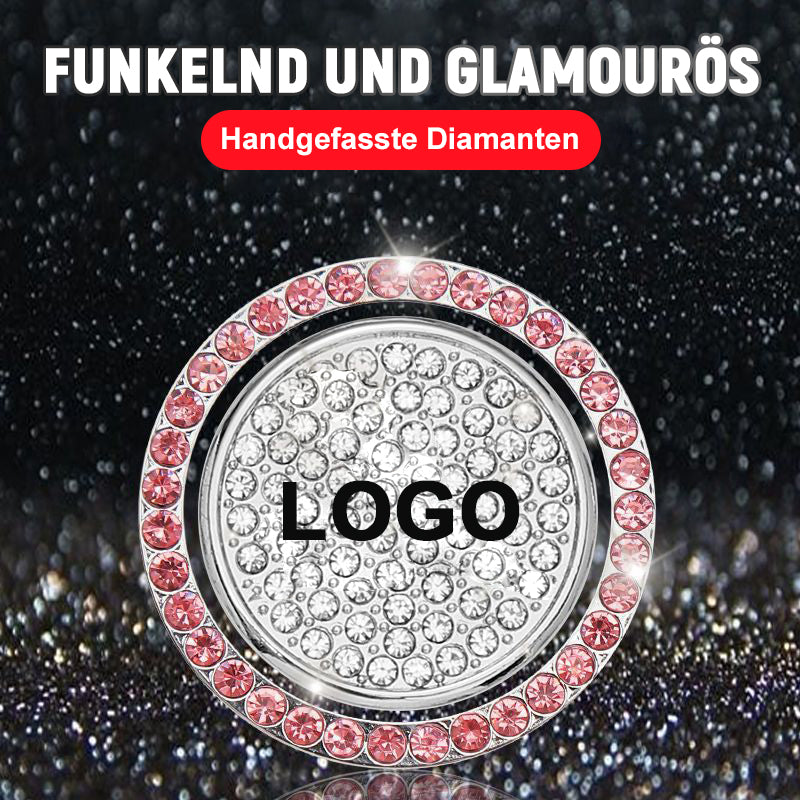 Decorative sticker with diamond-studded one-touch start button for the car