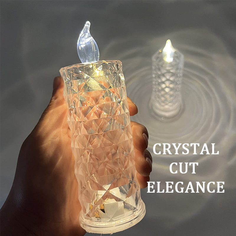 ✨ Crystal Rose Candlelight – Romantic glow without the mess