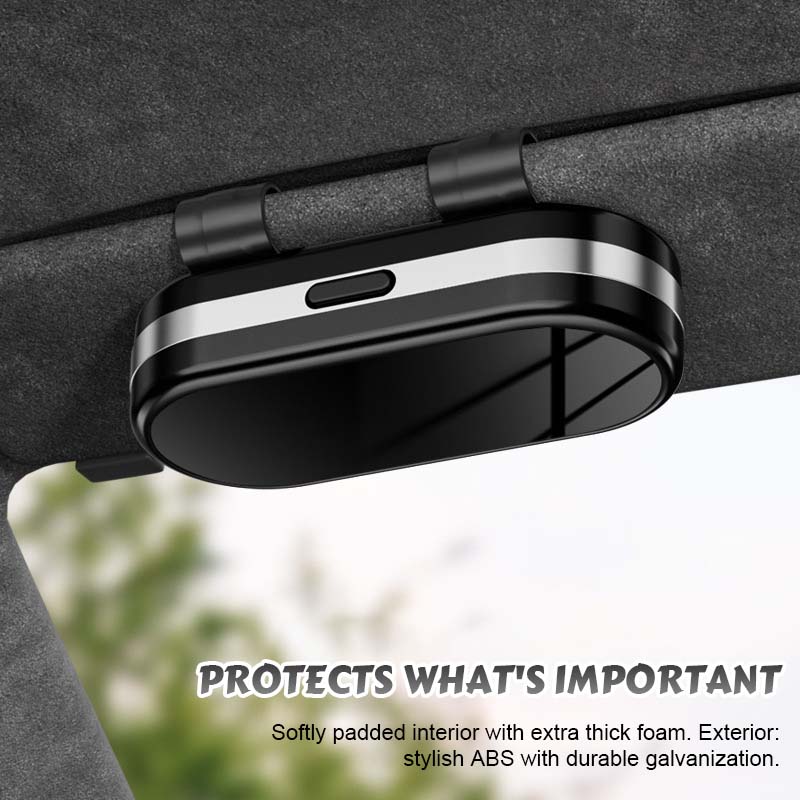 Mirrored glasses case for the car