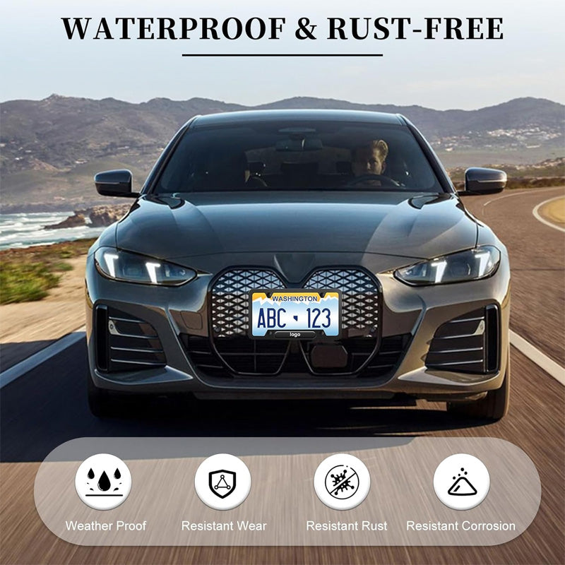 🚗 US Standard Aluminum Alloy License Plate Frame