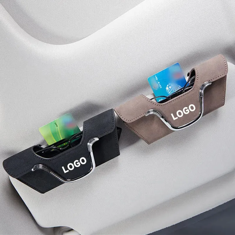 Multifunctional High Quality Leather Car Glasses Holder