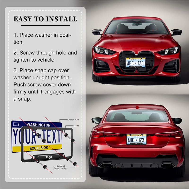 🚗 US Standard Aluminum Alloy License Plate Frame