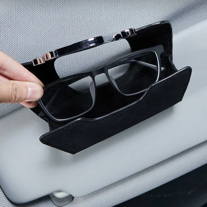 Multifunctional High Quality Leather Car Glasses Holder
