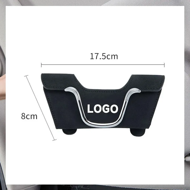 Multifunctional High Quality Leather Car Glasses Holder