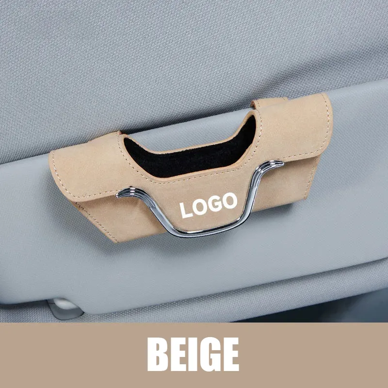 Multifunctional High Quality Leather Car Glasses Holder