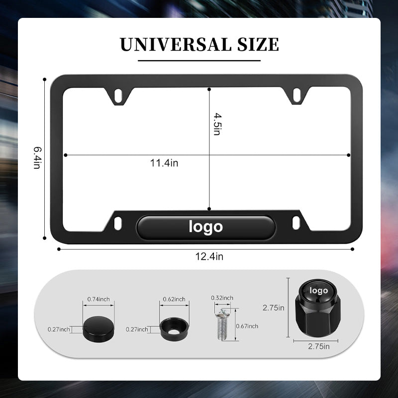 🚗 US Standard Aluminum Alloy License Plate Frame
