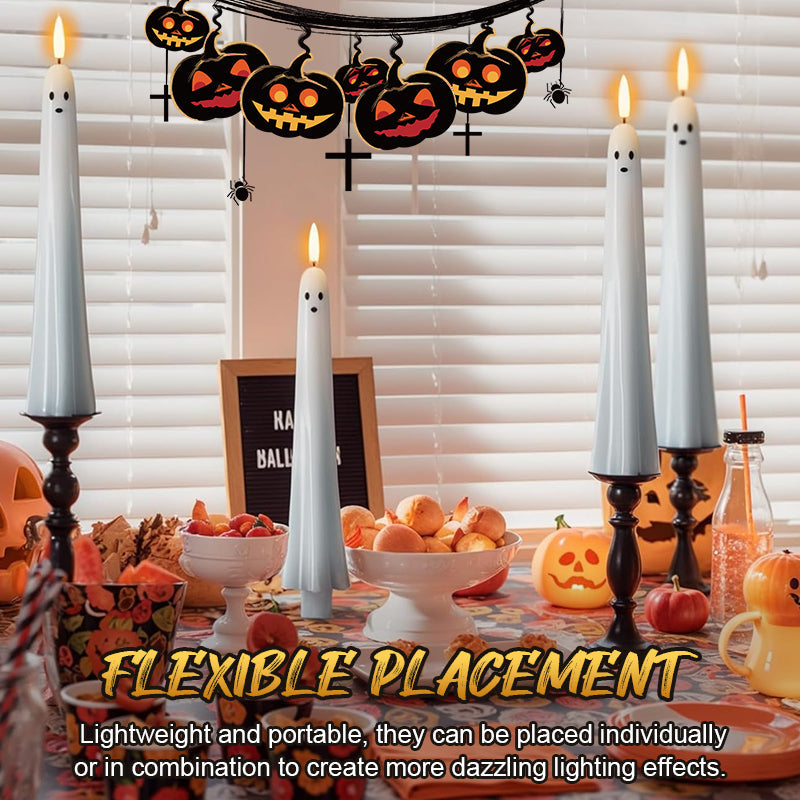 🎃👻 Remote-controlled ghost candle with 3D flaming wick 👻🎃